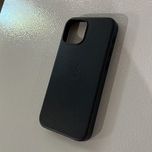 Apple iPhone 13 mini Black Leather Phone Case